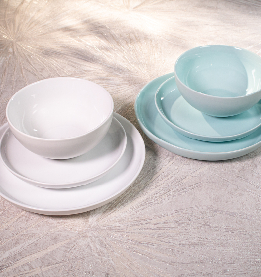 Подарочный набор тарелок PATIO (голубой/белый)