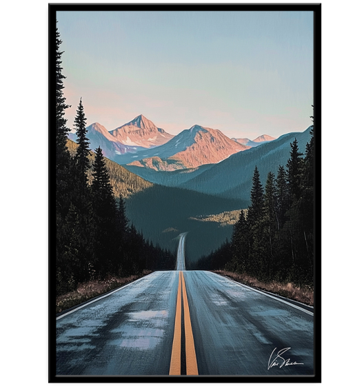 Картина на холсте в раме THE ROAD арт.8257083