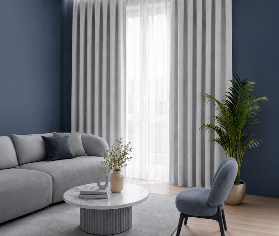Штора блэкаут ВЕЛЮР (1 шт., цвет светло-серый)